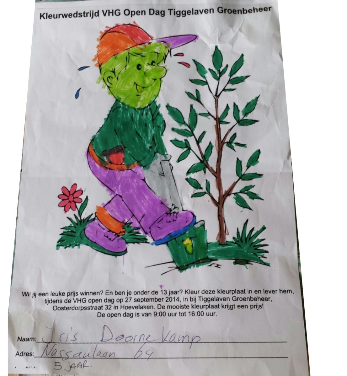 De winnaar van de kleurplaat wedstrijd!!
