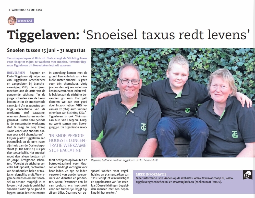 Artikel in de  Nijkerk nu.