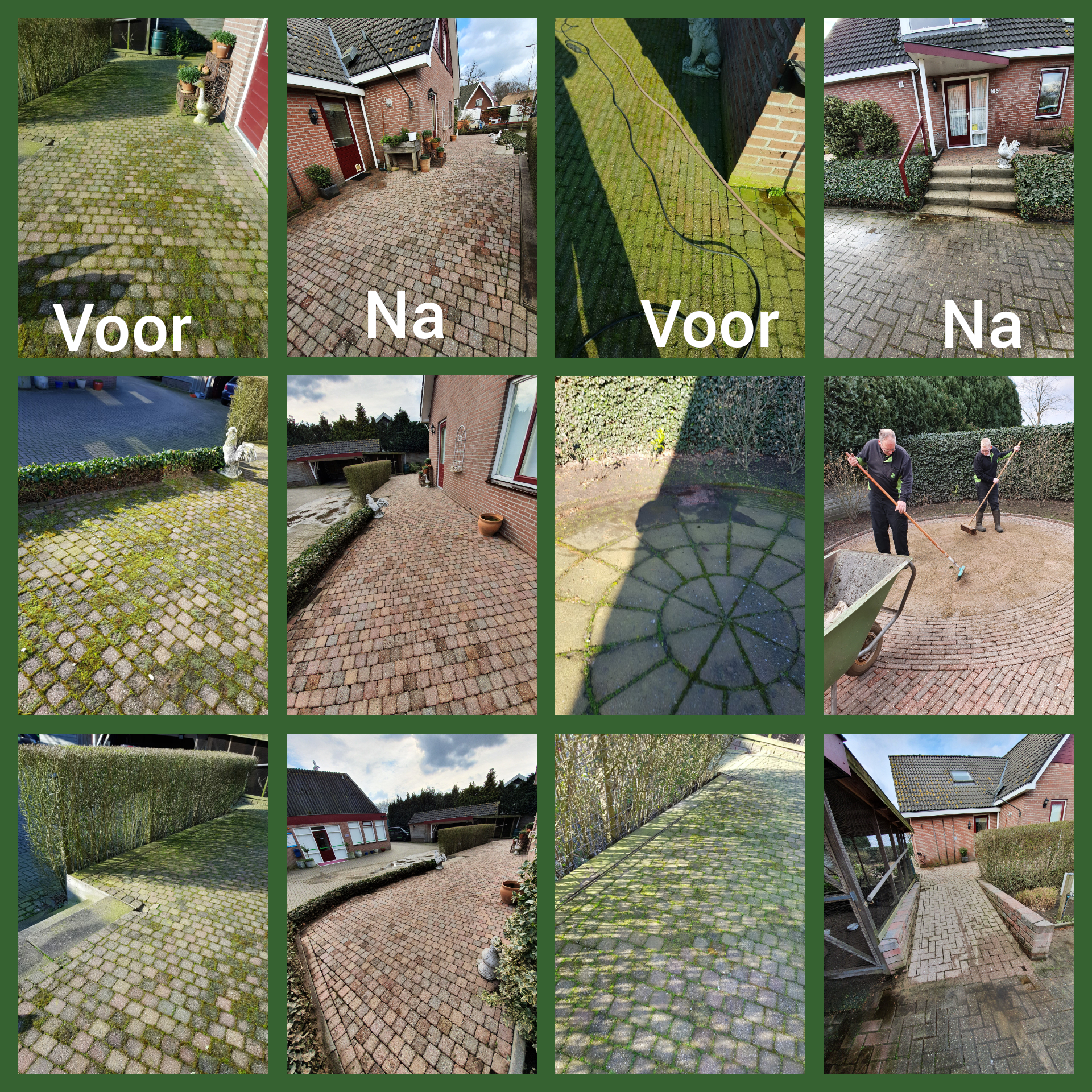 Bij Ria huijskes de terrassen schoon gespoten!!