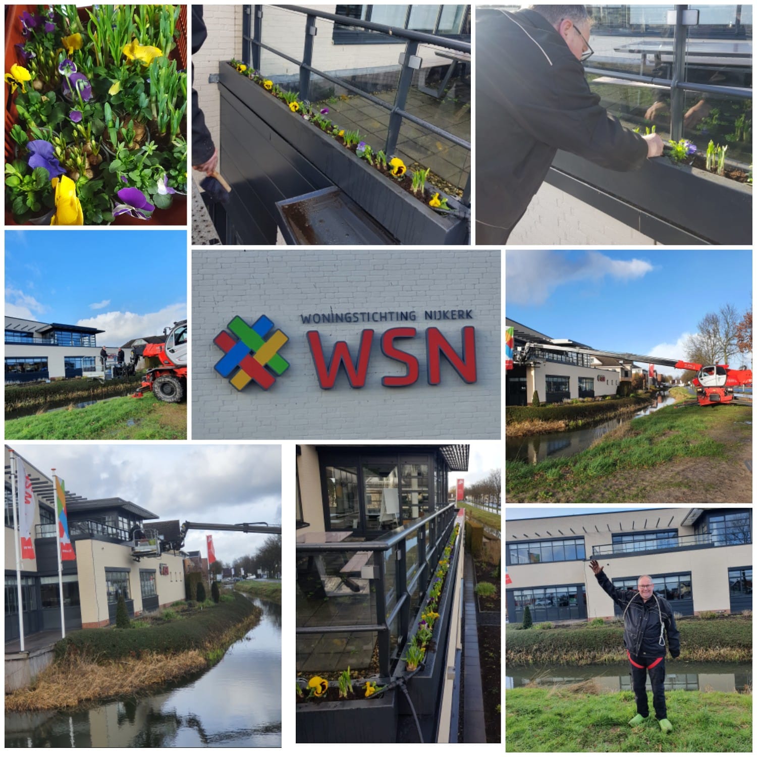 Bloembakken opvullen op moeilijke plekken 