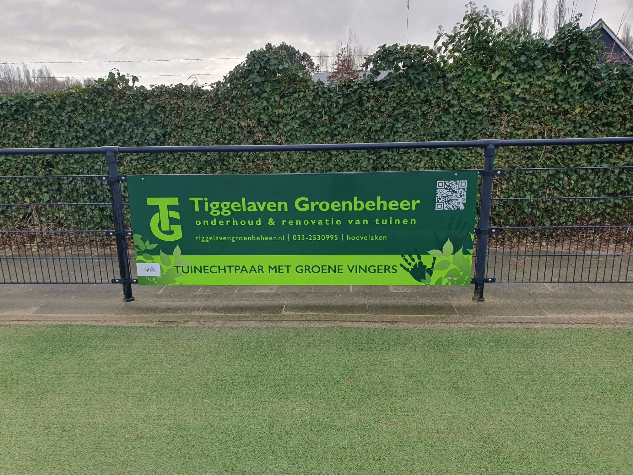 Bord sponsering Korfbalvereniging Telstar.