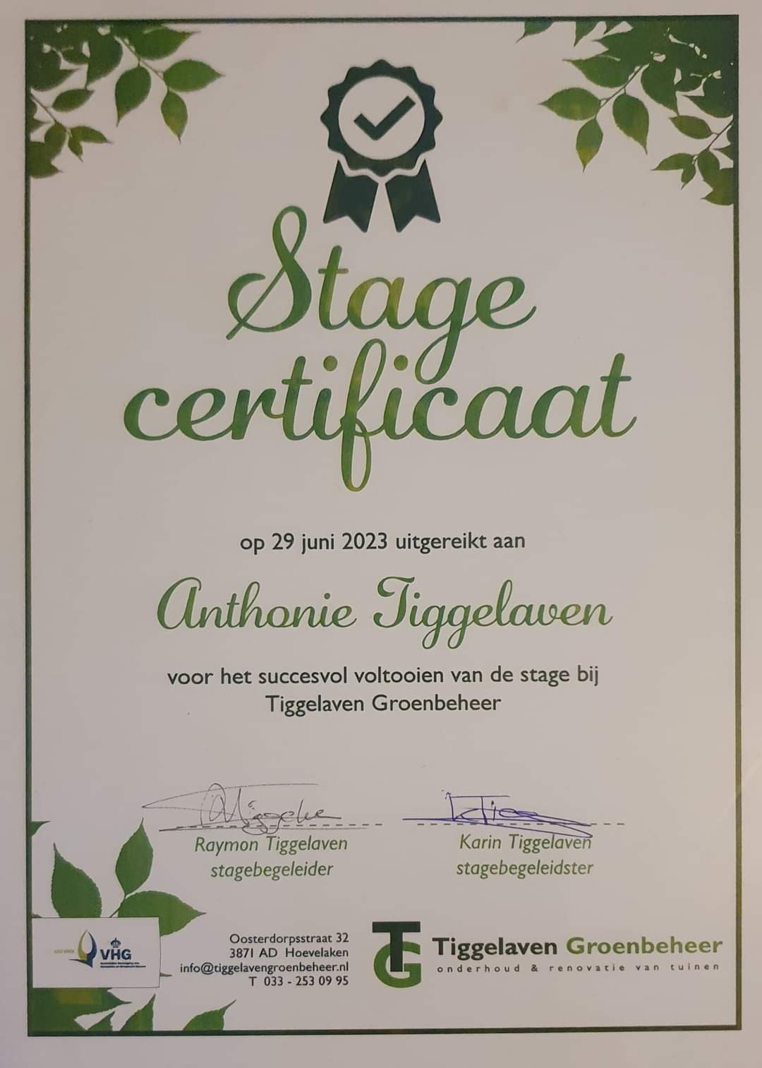 Einde stageperiode!!